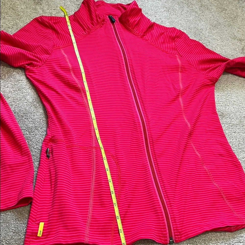 Lole Vibrant Pink Women's Athletic Zip Up Jacket Side pocket UPF 50 Size Large - Picture 10 of 11